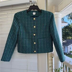 Chic Tweed Jacket in Green by J. Crew